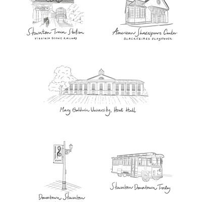 Staunton Landmark Line Drawings