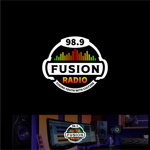 Equalizer design with the title 'Logo concept for Fusion Radio'