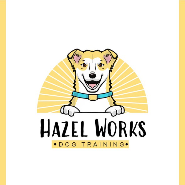 Husky logo with the title 'Hip and fun logo for dog training business.'