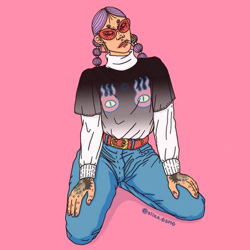 Teen design with the title 'Badass Female Character Design'