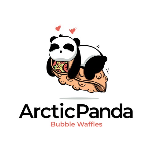 Panda logo with the title 'Creative Logo for Bubble Waffles Company'