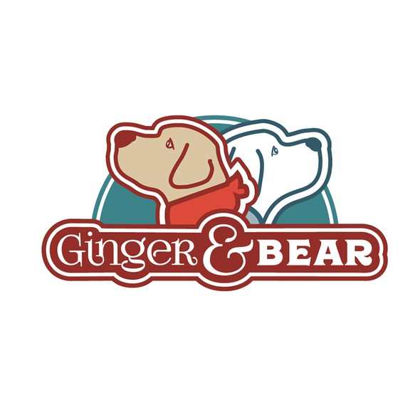 Canine logo with the title 'Ginger and Bear, The Luxury Dog Store.'
