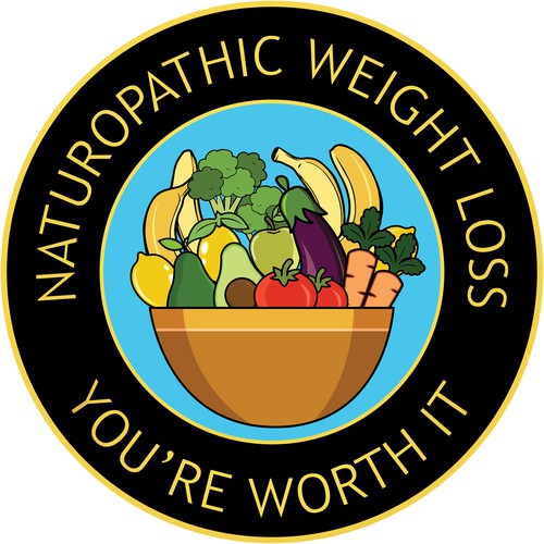 Healthy food logo with the title 'Naturopathic Weight Loss'