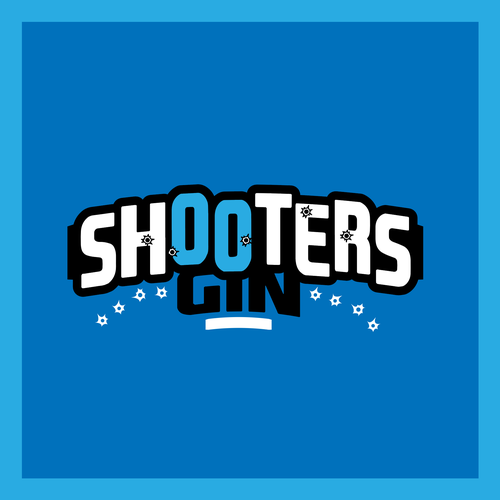 Bullet design with the title 'Shooters Gin Logo'