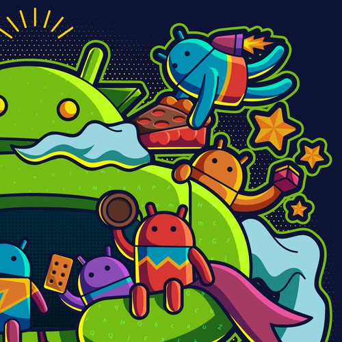 Android design with the title 'T-shirt design for Android Native 2018'