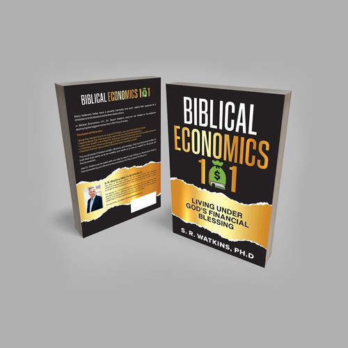 Financial book cover with the title 'powerful cover for Biblical Economics 101 book'