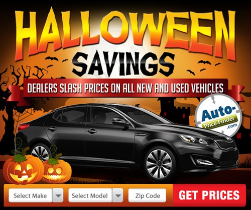 Promotional design with the title 'Design a Halloween Ad for an Exciting Automotive Company'