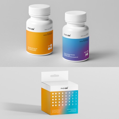 Pharmaceutical packaging with the title 'Packaging & Logo Design'