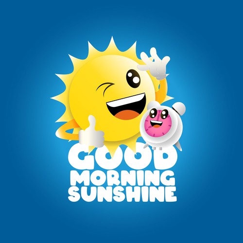 Clock logo with the title 'Winner Good Morning Sunshine Logo'