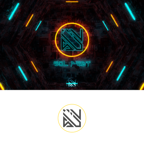 Festival logo with the title 'Sol/Sun logo design'