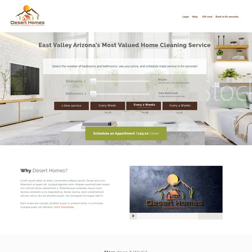 White website with the title 'Desert homes design'