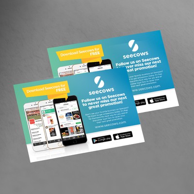 Clean Modern Design postcard for o mobile app