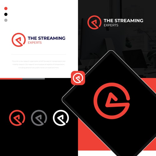 Play button logo with the title 'The Streaming Experts logo concept'