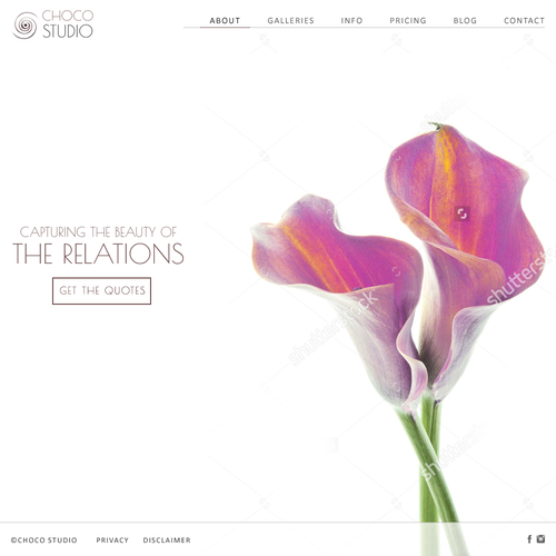 Photography website with the title 'Wedding Photography'