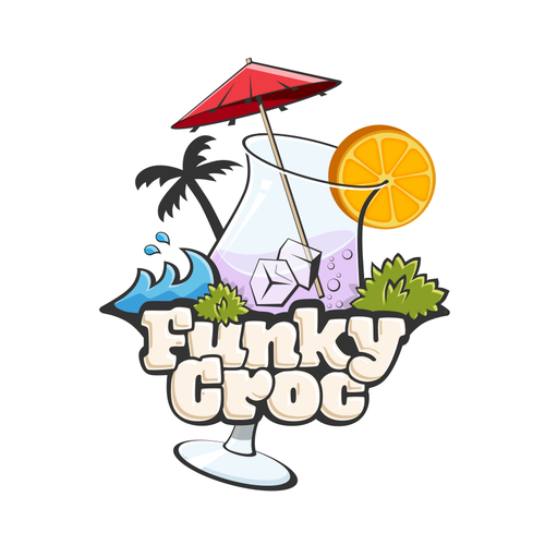 Cocktail logo with the title 'Funky Croc'