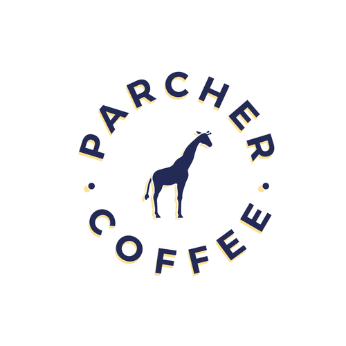 Giraffe logo with the title 'Parcher Coffee Visual Identity'