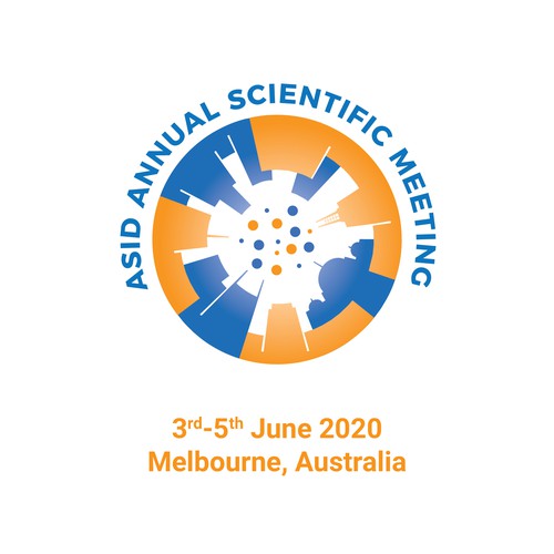 Bacteria logo with the title 'Logo design for infectious desease conference'