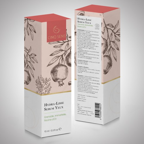 Skincare packaging with the title 'package and label'