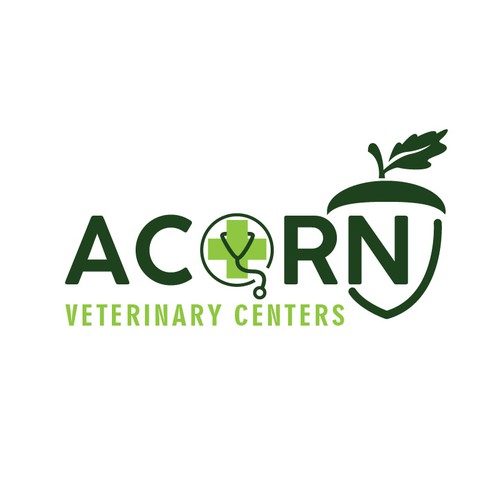 Hospitality logo with the title 'Acorn veteritary'