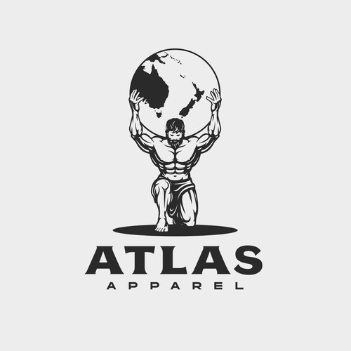 Figure logo with the title 'Atlas apparel'