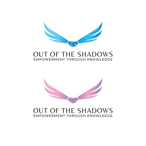 Handshake logo with the title 'Out of the shadows rebrand'