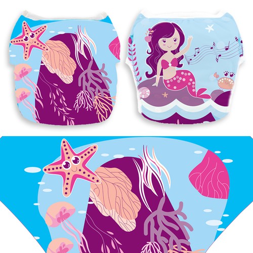 Diaper design with the title 'Baby Swiming Diaper'