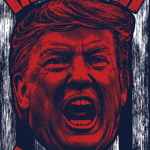 Patriotic design with the title 'Trump Portrait Illustration'