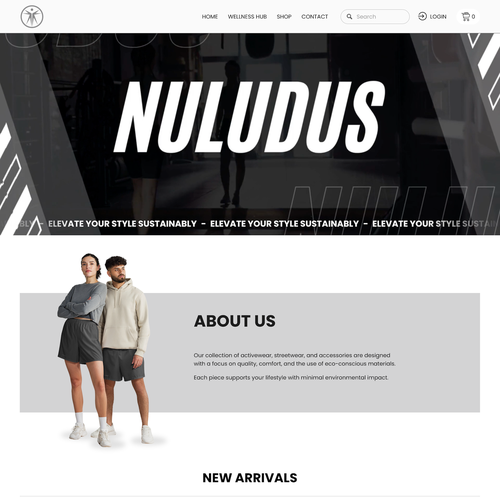 Ecommerce design with the title 'Nuludus Ecommerce Design'