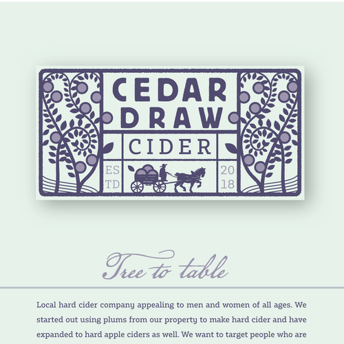 Orchard design with the title 'ID for cider producers'