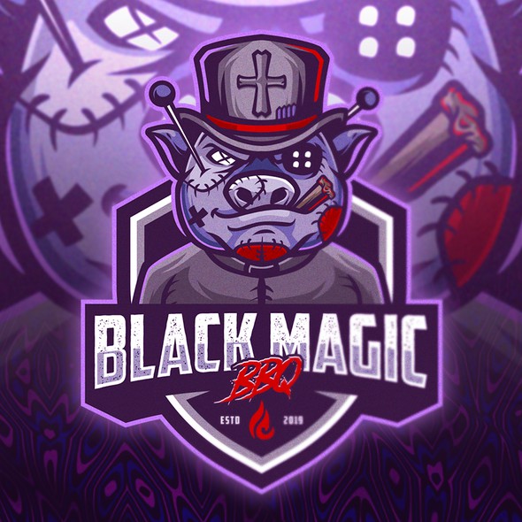 Pastor logo with the title 'Black Magic BBQ'