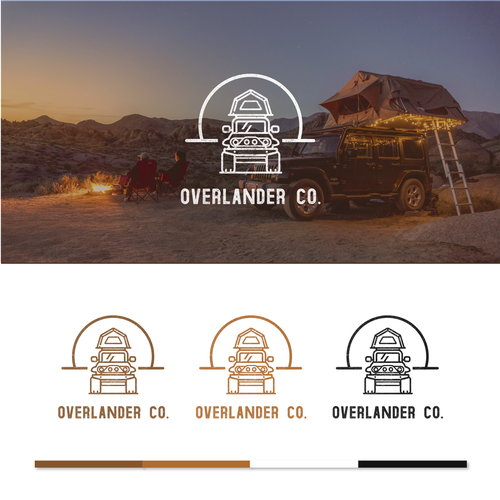 Tent logo with the title 'OVERLANDER CO.'