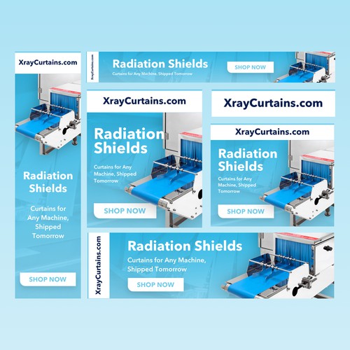 Machine design with the title 'Engaging Banner Ads for Xray Company'