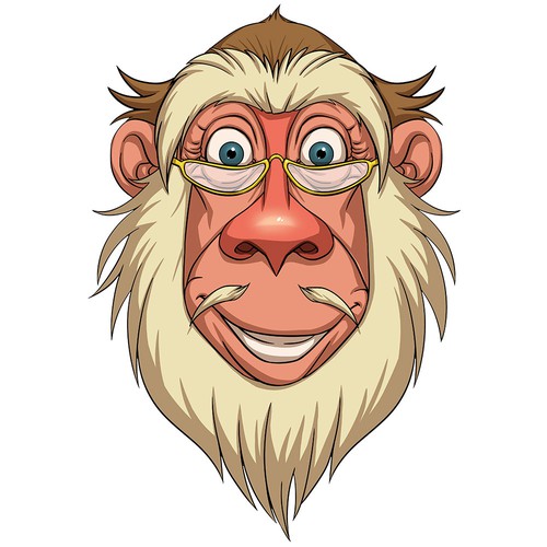 Banana design with the title 'Wise Monkey'