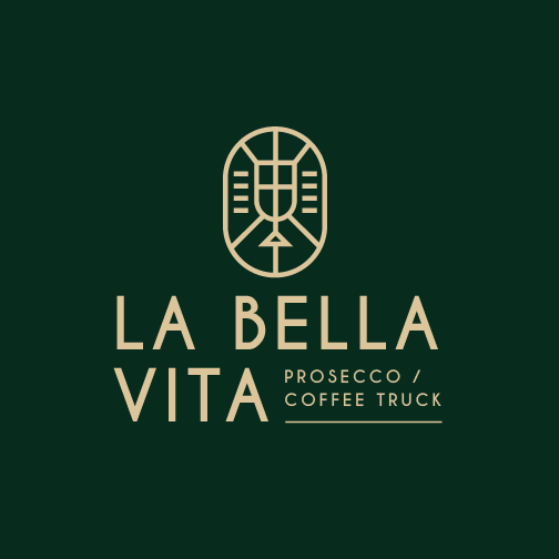 Dark green design with the title 'LA BELLA VITA'