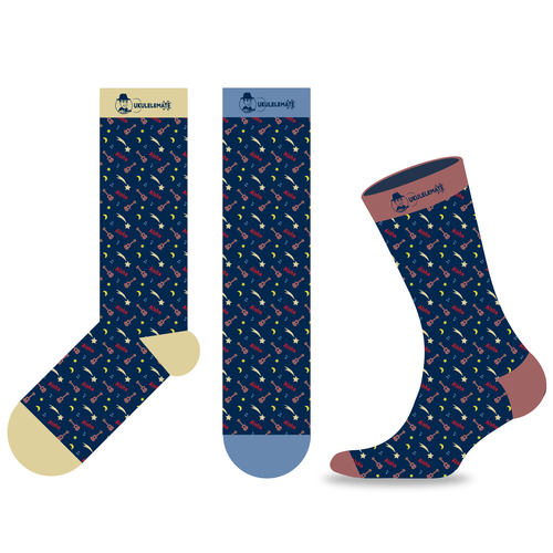 Ukulele design with the title 'Socks Design'