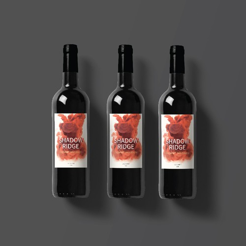 Eye-catching label with the title 'artistic wine label'