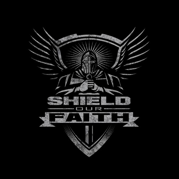 Knight design with the title 'Shield our Faith'