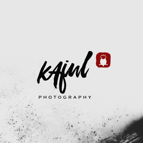 Script logo with the title 'photogaphy logo for kajul photography'