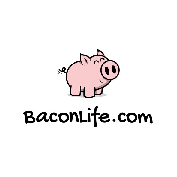 Bacon logo with the title 'Happy piglet logo'