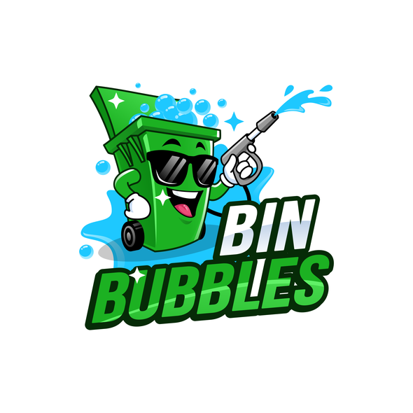 Cartoon brand with the title 'Bin Bubbles'