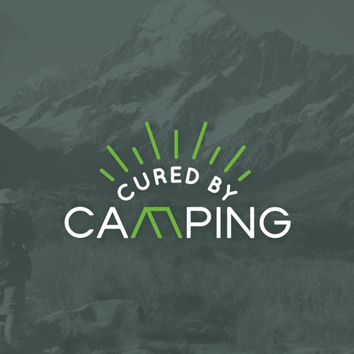 Road trip logo with the title 'Logo for Cured by Camping'