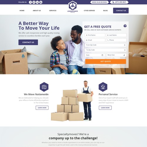 Logistics design with the title 'Logistics Website Design'