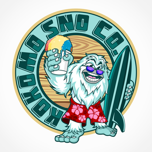 Yeti logo with the title 'Old school beach design logo for a younger crowd'