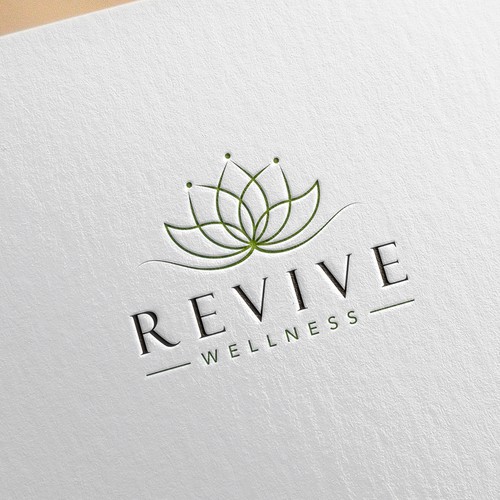 Lotus design with the title 'Revive Wellness logo'