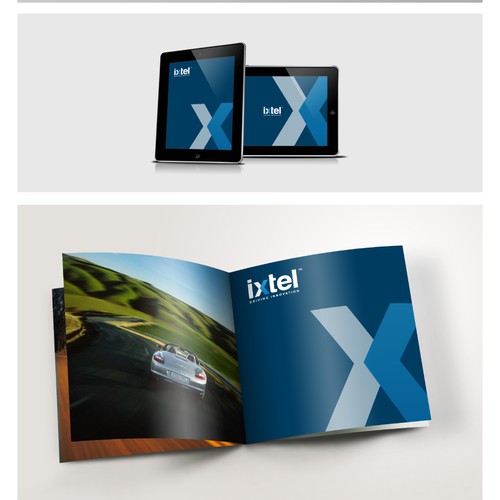 Navigation design with the title 'Create the next logo for ixtel'