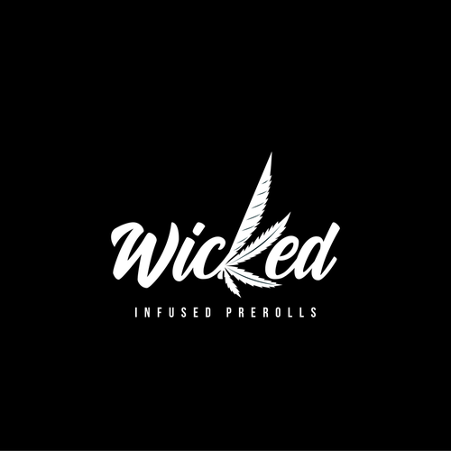 Cannabis leaf logo with the title 'Wicked Infused Prerolls'