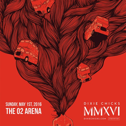 Poster artwork with the title 'Dixie Chicks London Poster'