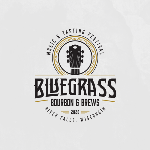 Guitar design with the title 'Need exciting new logo design for Bluegrass Bourbon & Blues Festival'