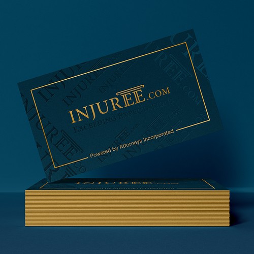 Gold foil design with the title 'SPOT UV business card'