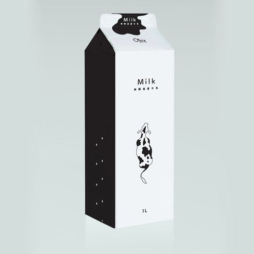 Milk packaging with the title 'Milk package design'